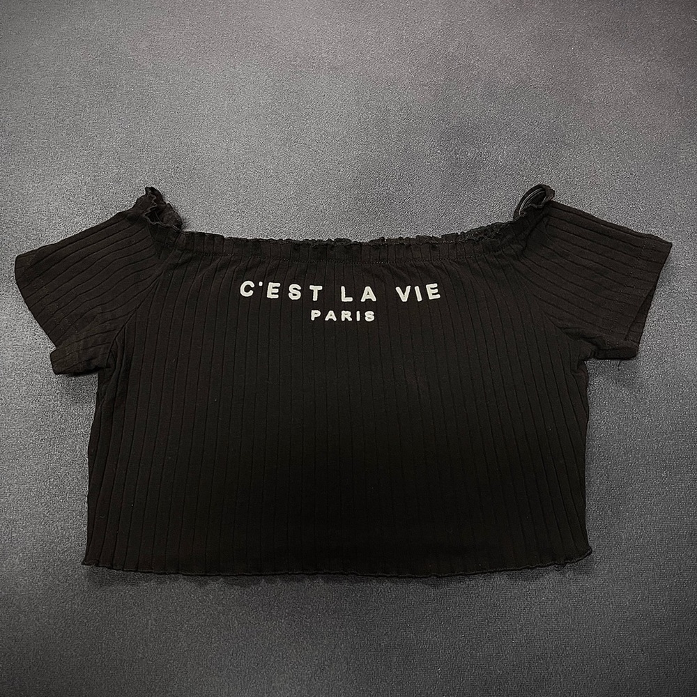 Black crop top C'EST LA VIE Paris